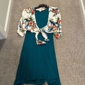 Tie Front Jacket Plus Sleeveless Dress